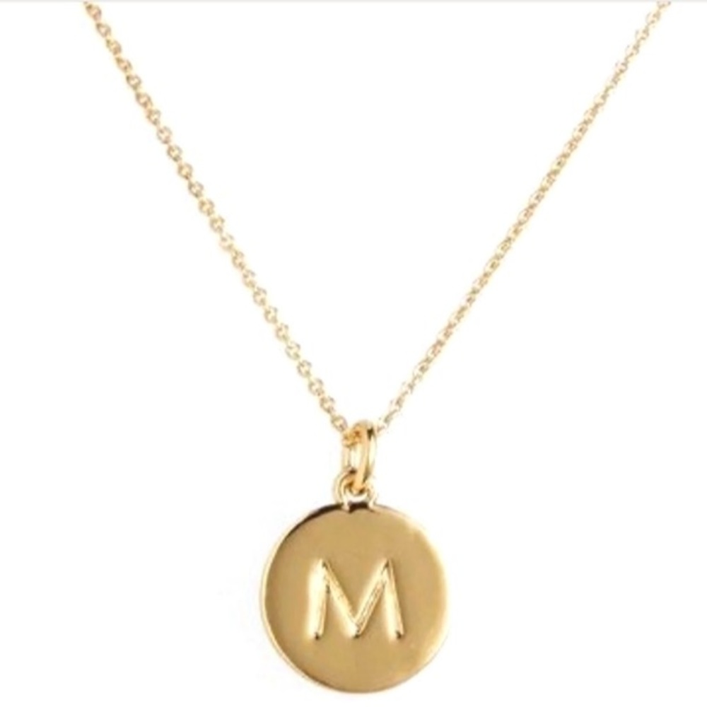 $48 Kate Spade Initial  “M” Mini Initial Pendant Necklace gold